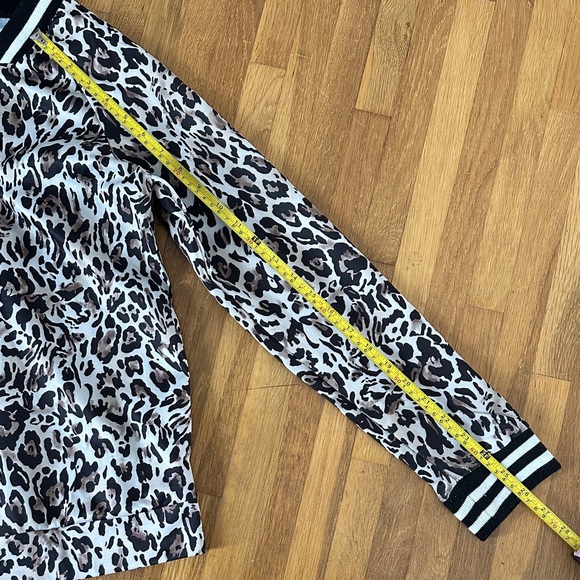 Leopard Print Women's Bomber Jacket - Picture 8 of 16